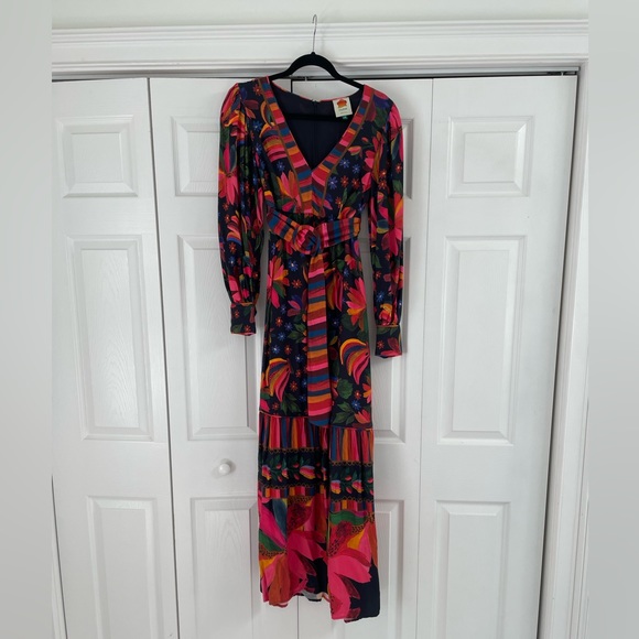 NWOT Farm Rio Black Banana Sky Maxi Dress Size Small - Picture 9 of 10